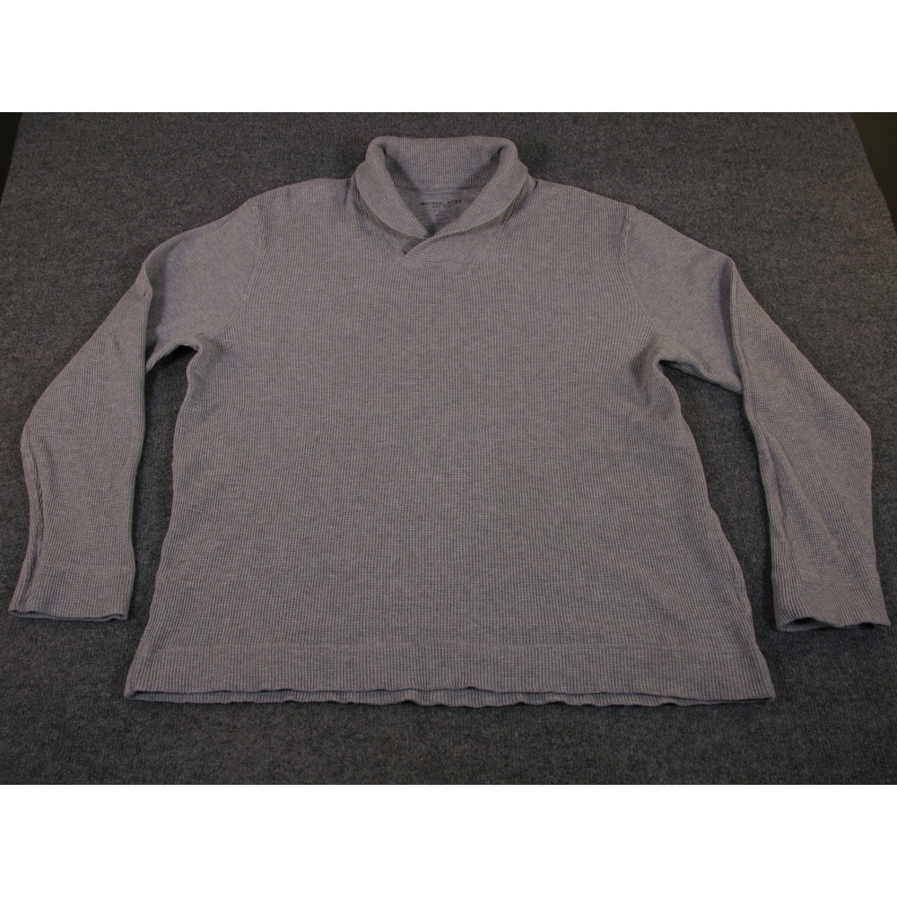 Michael Kors Mens XXL Grey Waffle Knit Shawl Collar Pullover Sweater #2276